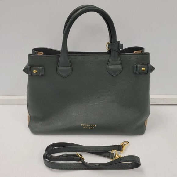 (79418-1) Burberry Green Leather Bag - Picture 1 of 16
